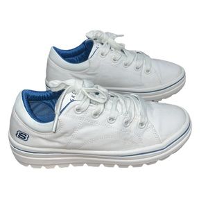 Skechers Street sneakers Bring It Back chunky canvas Sneakers white blue 6.5